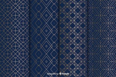 Free Vector | Geometric luxury pattern collection