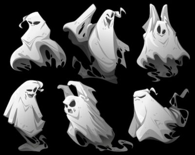 Free Vector | Ghosts cartoon halloween characters vector set