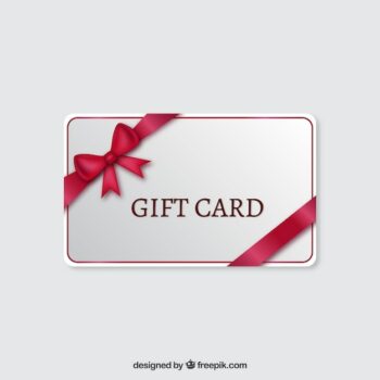 Free Vector | Gift card with a red ribbon