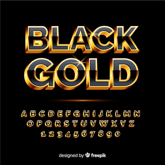 Free Vector | Golden alphabet template