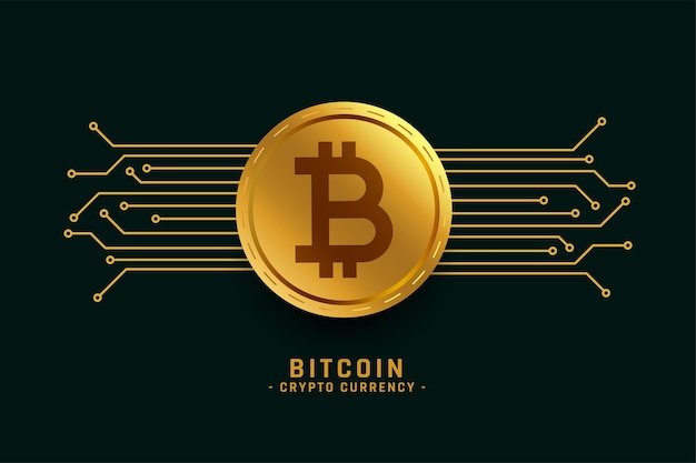 Free Vector | Golden bitcoin background with network lines