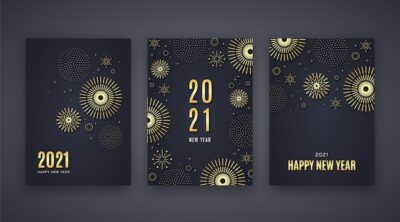 Free Vector | Golden new year 2021 cards