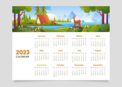 Free Vector | Gradient 2023 monthly calendar template