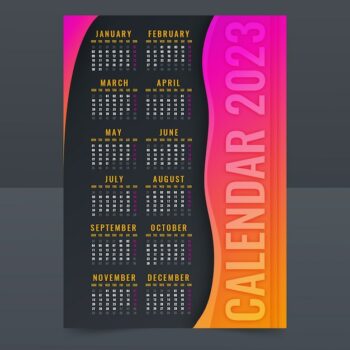 Free Vector | Gradient annual calendar template