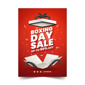 Free Vector | Gradient boxing day vertical sale poster template