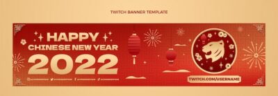 Free Vector | Gradient chinese new year twitch banner