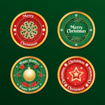 Free Vector | Gradient christmas badges collection