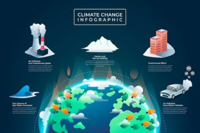 Free Vector | Gradient climate change infographic template