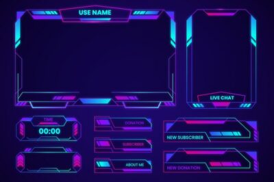 Free Vector | Gradient colored twitch panels pack