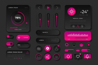 Free Vector | Gradient colored ui kit collection