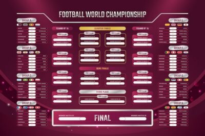Free Vector | Gradient football championship schedule template