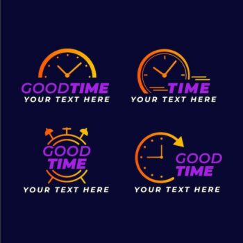 Free Vector | Gradient time logo collection