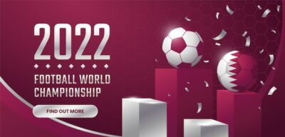 Free Vector | Gradient world football championship horizontal banner template