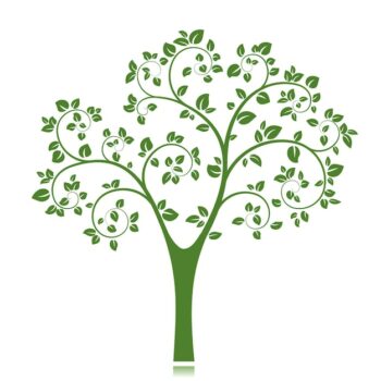 Free Vector | Green tree silhouette isolated