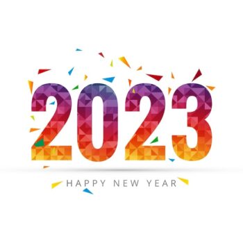 Free Vector | Greeting card happy new year 2023 celebration background