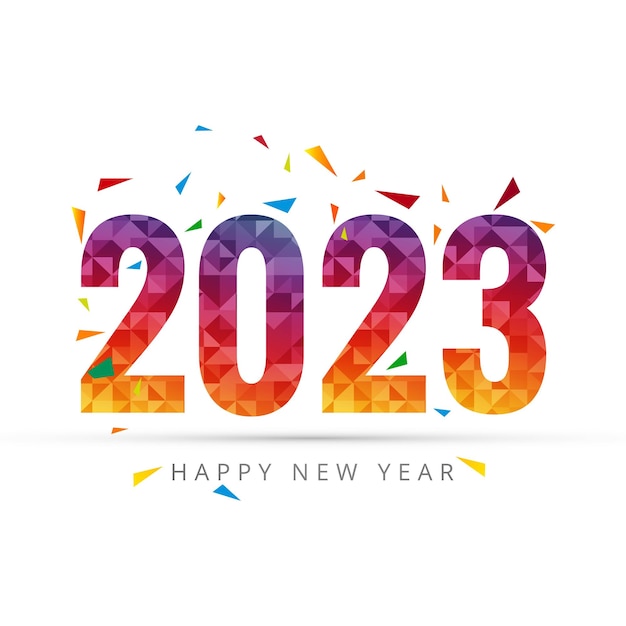 Free Vector | Greeting card happy new year 2023 celebration background