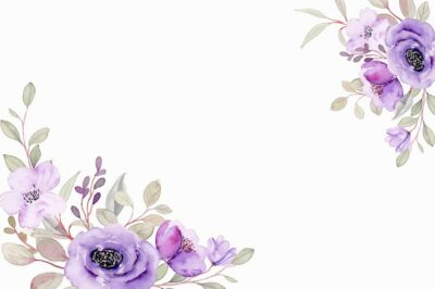 Free Vector | Greeting card with watercolor purple floral frame