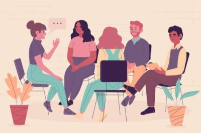 Free Vector | Group therapy illustration concept