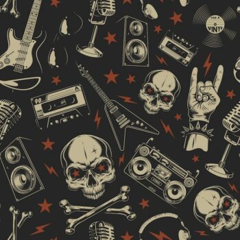Free Vector | Grunge seamless pattern with skulls