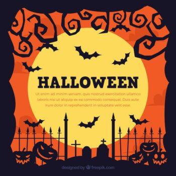 Free Vector | Halloween background with bats