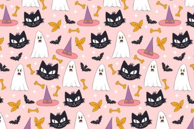 Free Vector | Halloween celebration pastel pattern background