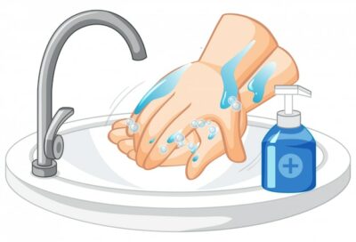 Free Vector | Hand cleaning on white background