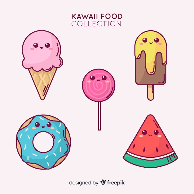 Free Vector | Hand drawn adorable food collection