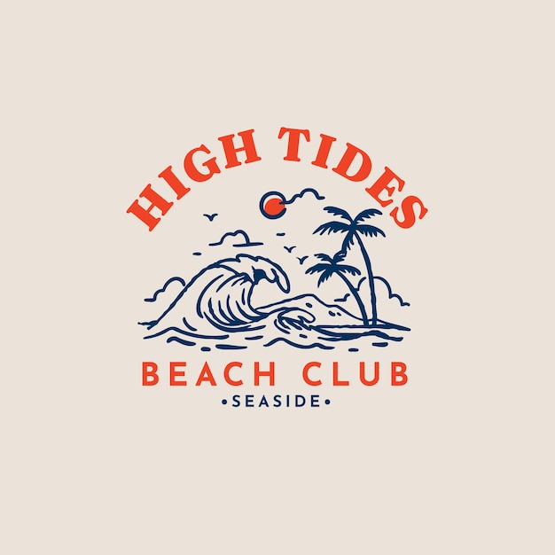 Free Vector | Hand drawn beach club logo design