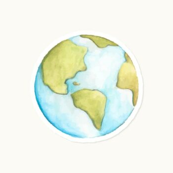 Free Vector | Hand drawn blue globe sticker vector