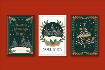 Free Vector | Hand drawn business christmas cards