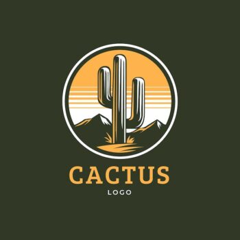 Free Vector | Hand drawn cactus logo template