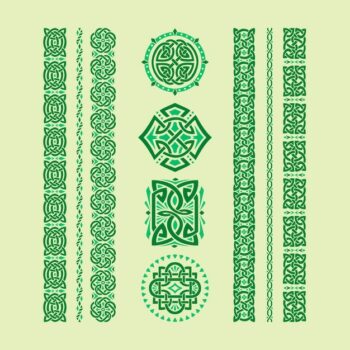 Free Vector | Hand drawn celtic borders ornament collection