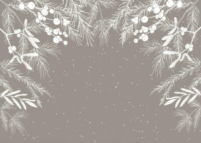 Free Vector | Hand drawn christmas background with mistletoe and berries border
