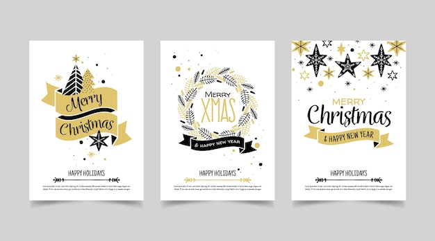 Free Vector | Hand drawn christmas cards template
