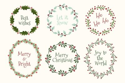 Free Vector | Hand drawn christmas flower collection