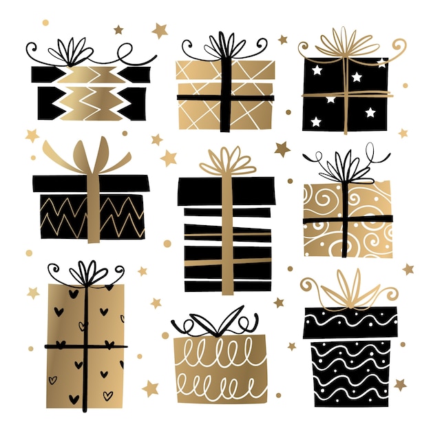 Free Vector | Hand drawn christmas gift collection