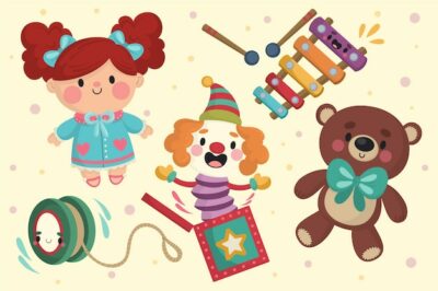 Free Vector | Hand drawn christmas toy collection