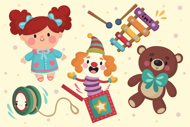 Free Vector | Hand drawn christmas toy collection