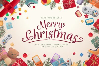 Free Vector | Hand-drawn christmas toys background