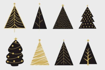 Free Vector | Hand drawn christmas tree collection