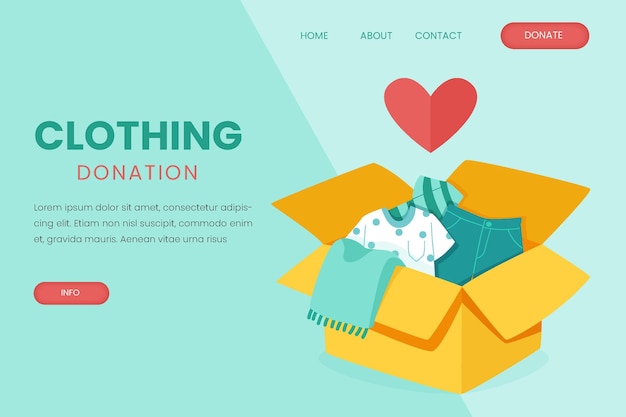 Free Vector | Hand drawn clothing donation landing page
