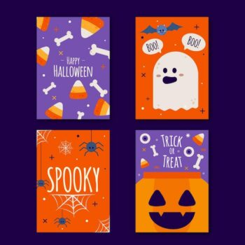 Free Vector | Hand drawn design halloween card collection