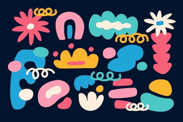 Free Vector | Hand drawn flat abstract shapes collection