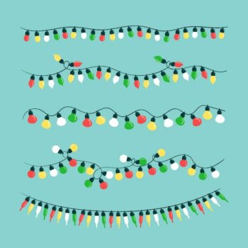 Free Vector | Hand drawn flat christmas lights collection