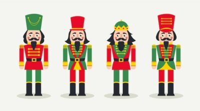 Free Vector | Hand drawn flat christmas nutcrackers collection