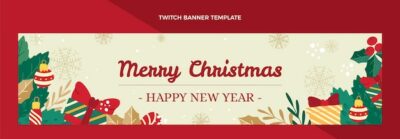 Free Vector | Hand drawn flat christmas twitch banner