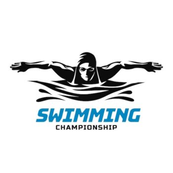 Free Vector | Hand drawn flat design swimming logo template