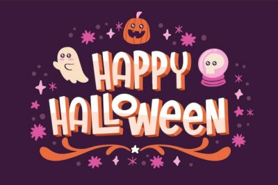 Free Vector | Hand drawn flat halloween lettering