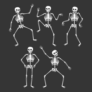 Free Vector | Hand drawn flat halloween skeletons collection