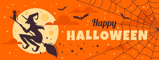 Free Vector | Hand drawn flat halloween social media cover template